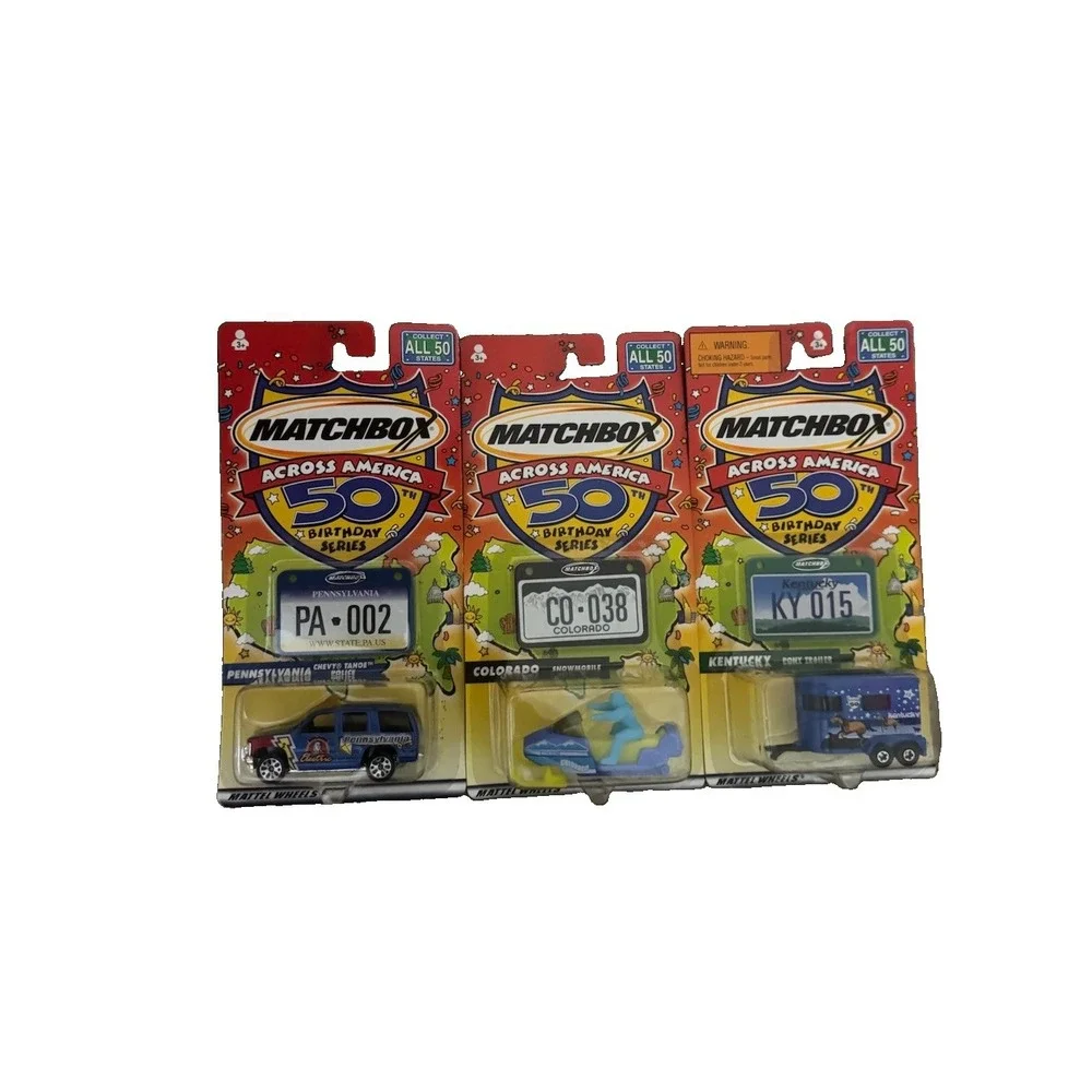 Matchbox Across America 50th Lot 3 Pennsylvania Colorado Kentucky 2001 Sealed